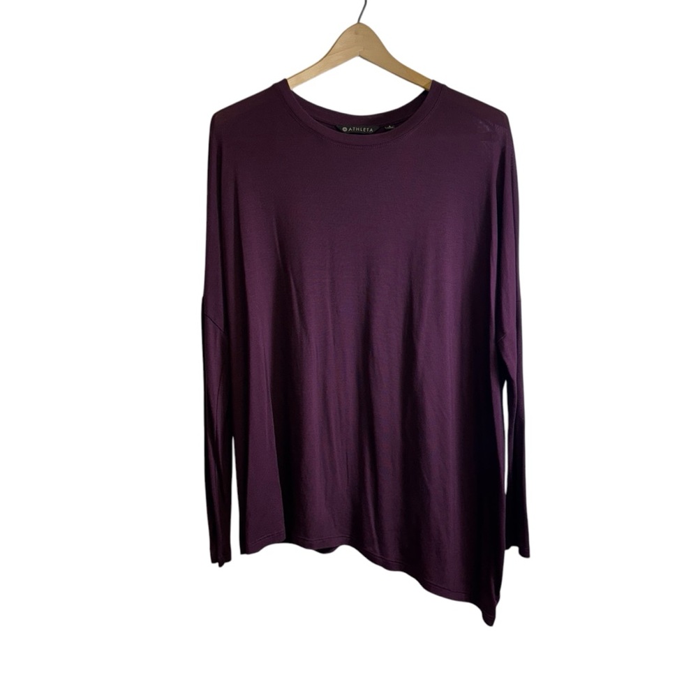 Athleta Purple Asymmetrical Long Sleeve Blouse